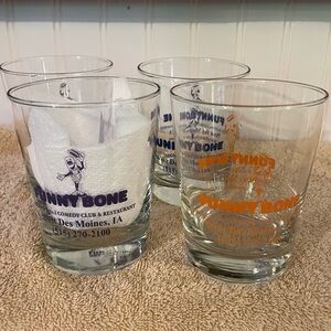 Set of 4 Funny Bone Comedy Club drink glasses